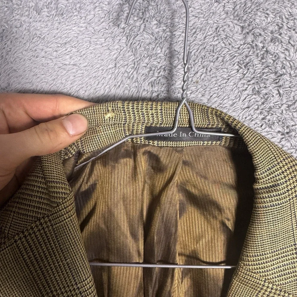 Pendleton Blazer Men 44R Wool Silk Linen Sport Coat Glen Check Old Money Vintage